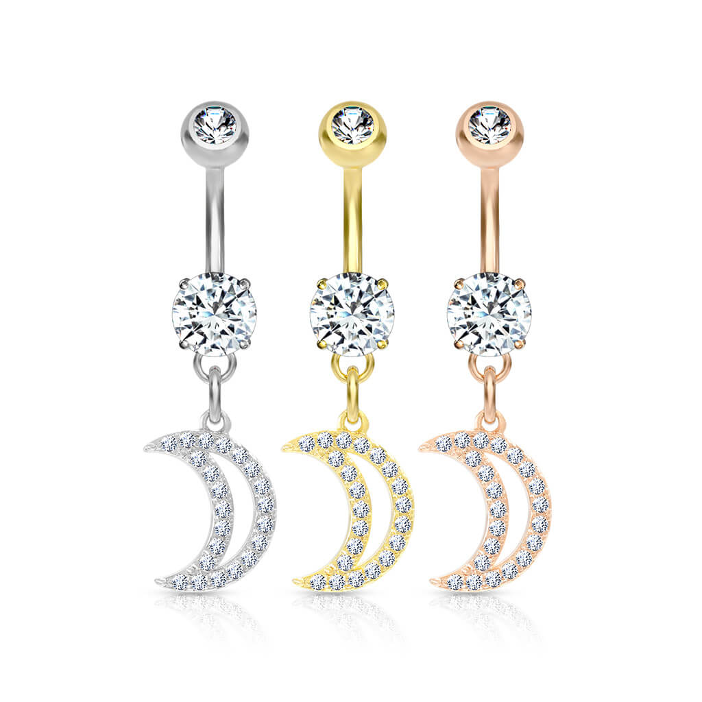 Bauchnabelpiercing Mond beweglich Zirkonia