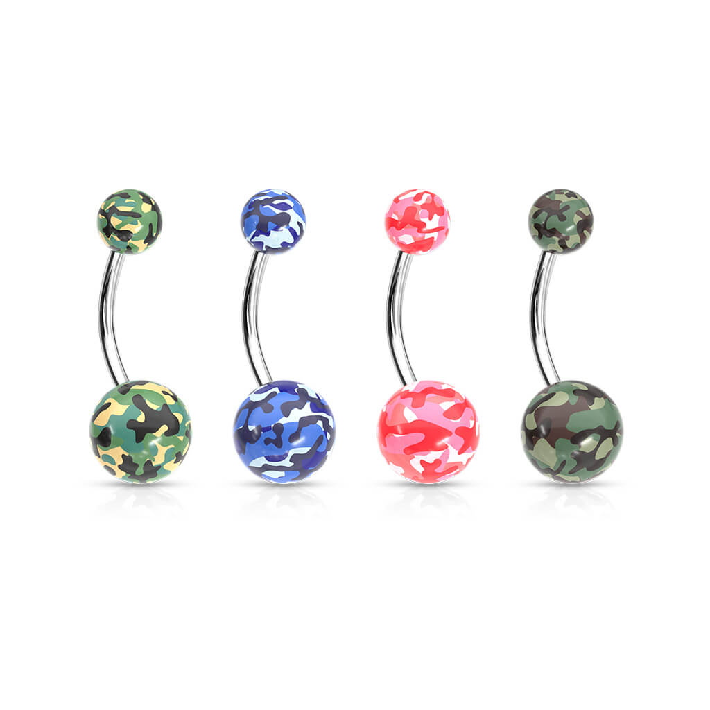 Belly Button Piercing Camouflage acrylic