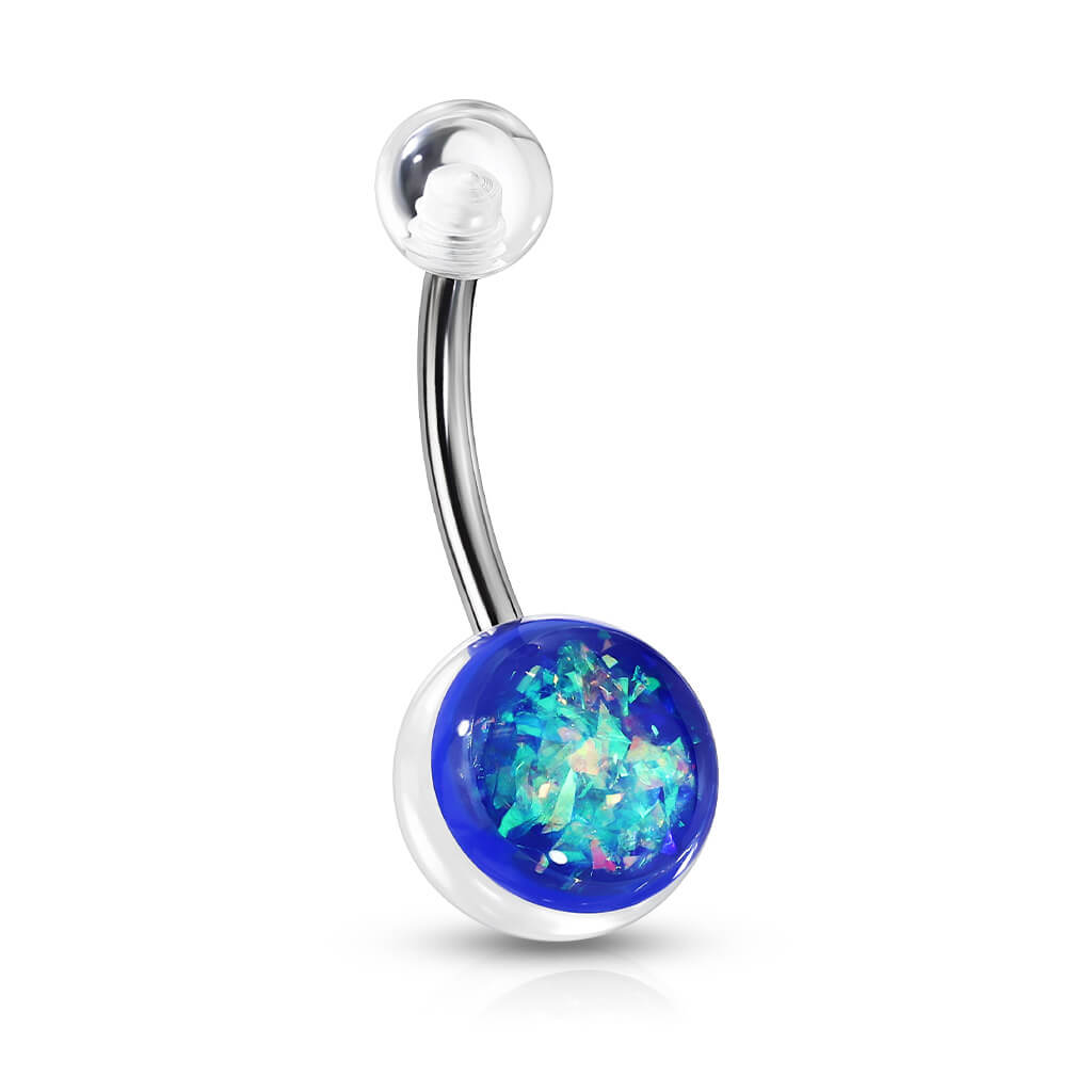 Bauchnabelpiercing Opal Silber