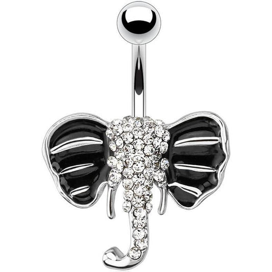 Belly Button Piercing Elephant Silver