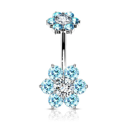 Bauchnabelpiercing Blume Zirkonia Innengewinde