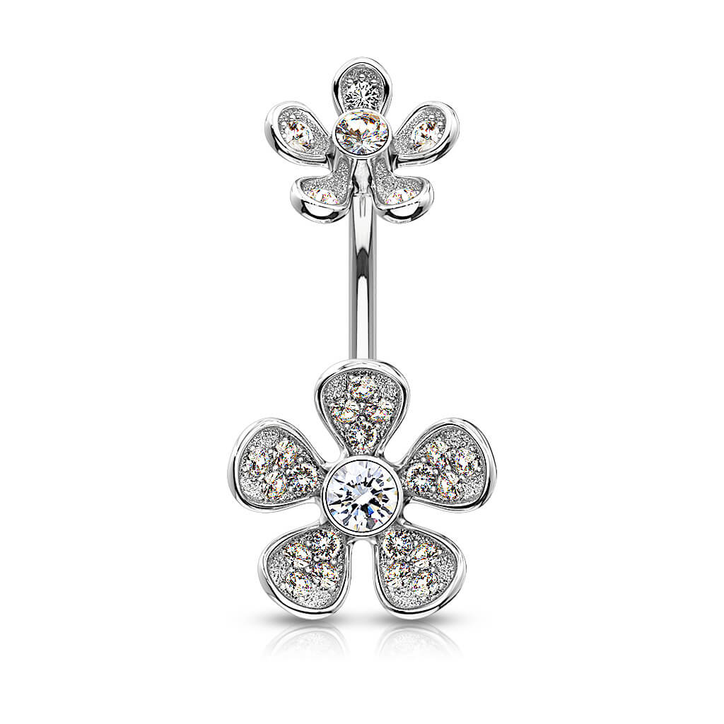 Bauchnabelpiercing Blume Zirkonia Innengewinde