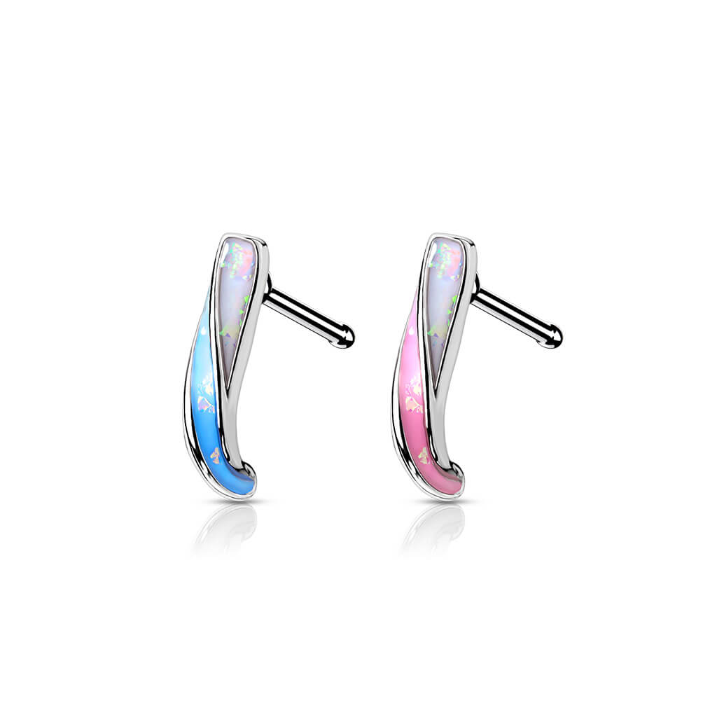 Nose Crawler Twist Opal Silber