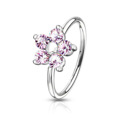 Anillo Circonita Flor Flexible