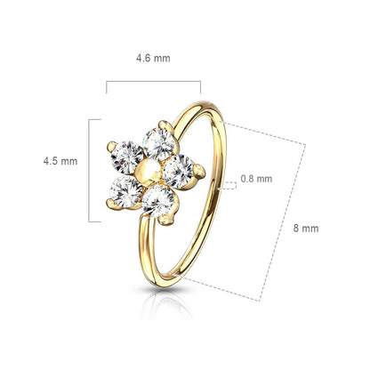 Anillo Circonita Flor Flexible