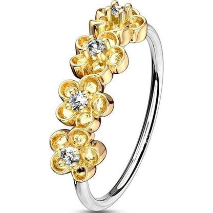 Anillo Circonita Flor Flexible