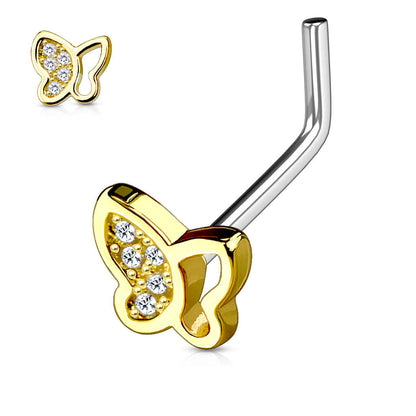 Nose L-Shape Butterfly Zirconia