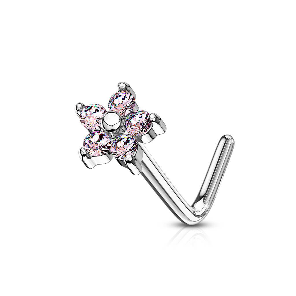 Nez En Forme de L Fleur Zircone