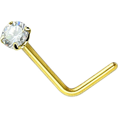 Nose L-Shape Zirconia Gold