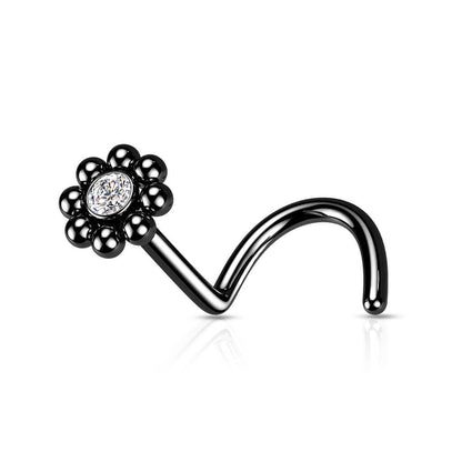 Nose Screw Flower Zirconia