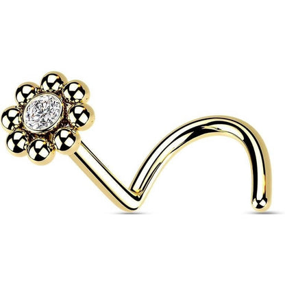 Nose Screw Flower Zirconia