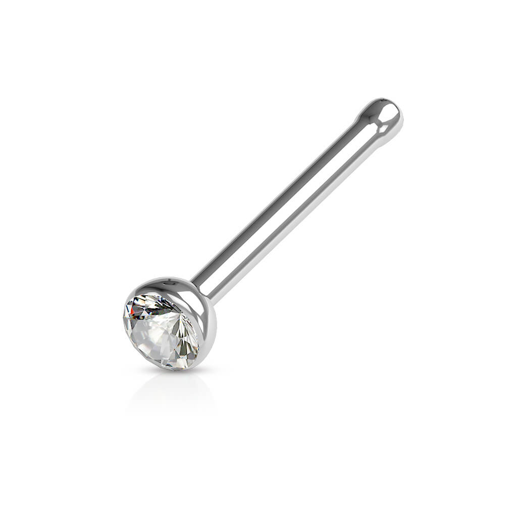 Nose Stud Zirconia Silver