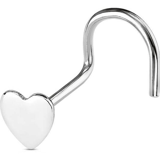 Silver 925 Nose Screw Heart Silver