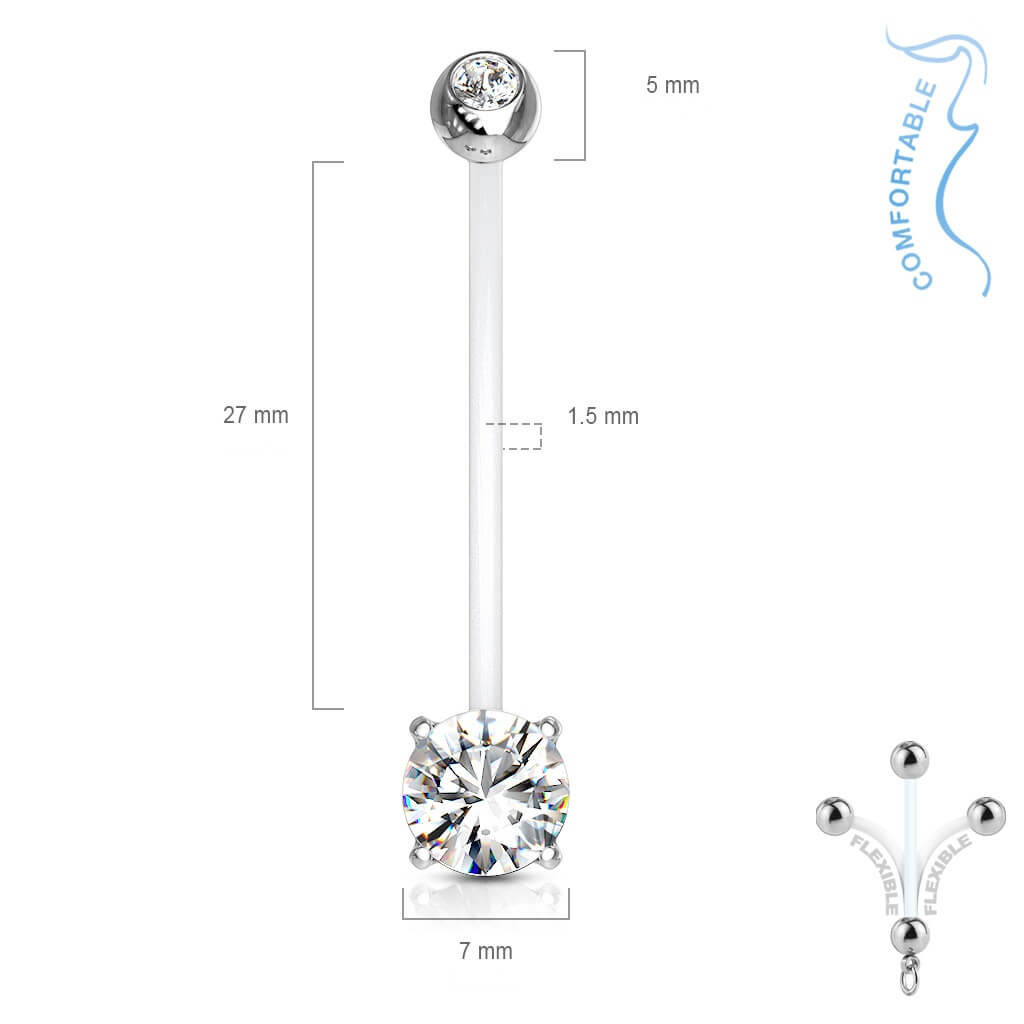 Piercing Ombelico Zircone rotondo