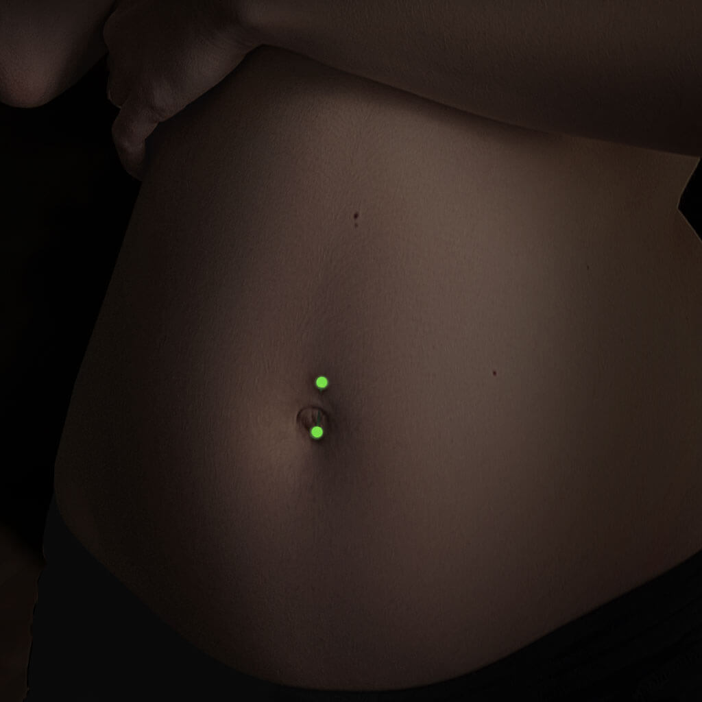 Bauchnabelpiercing Glow in the Dark