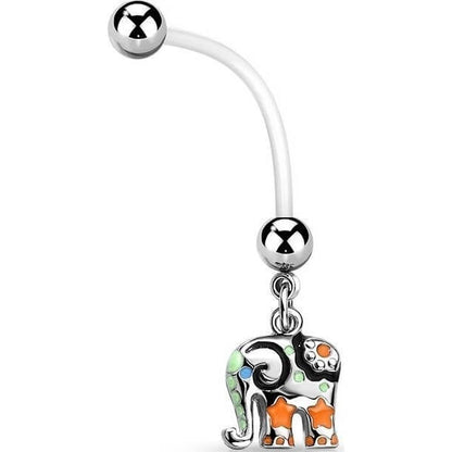 Piercing Nombril Pendentif en Argent Éléphant