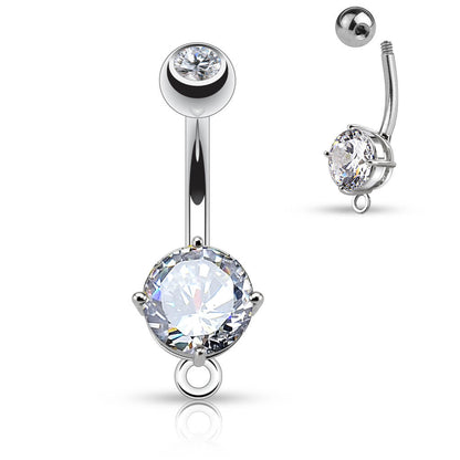 Belly Button Piercing Zirconia Round