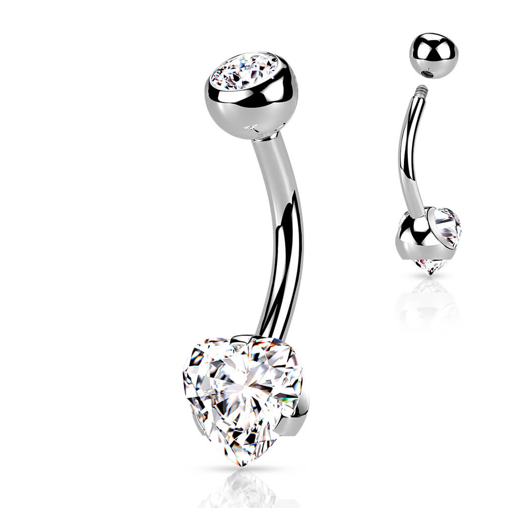 Piercing Nombril Coeur Zircone