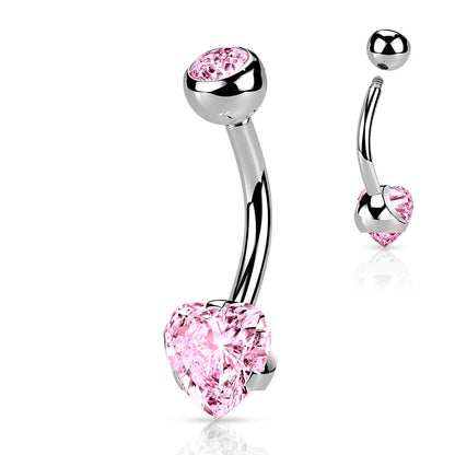 Piercing Nombril Coeur Zircone