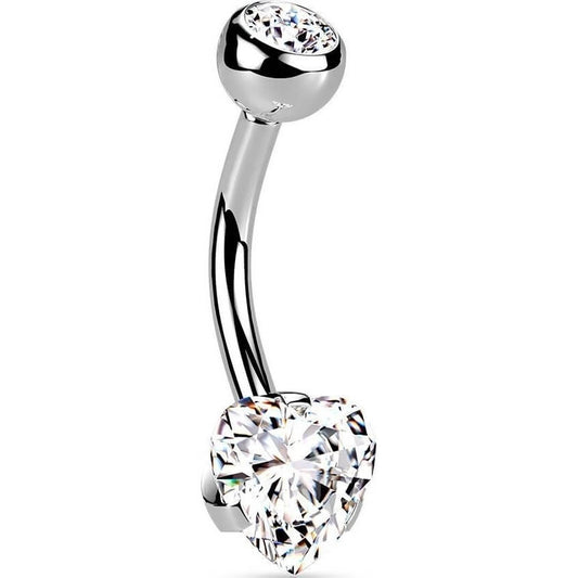 Piercing Ombelico Cuore di Zircone