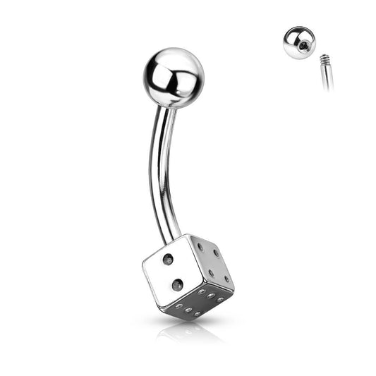 Bauchnabelpiercing Würfel Silber