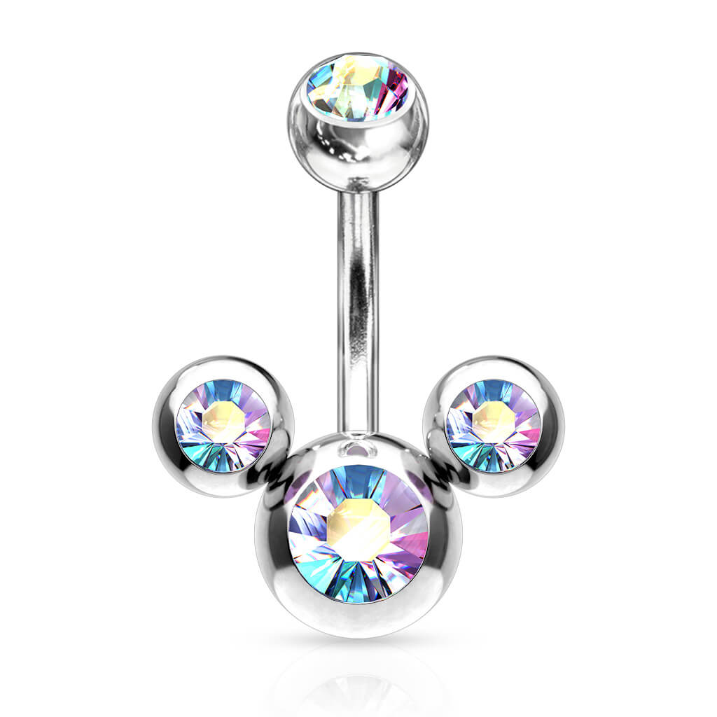 Piercing Nombril 3 Zircones