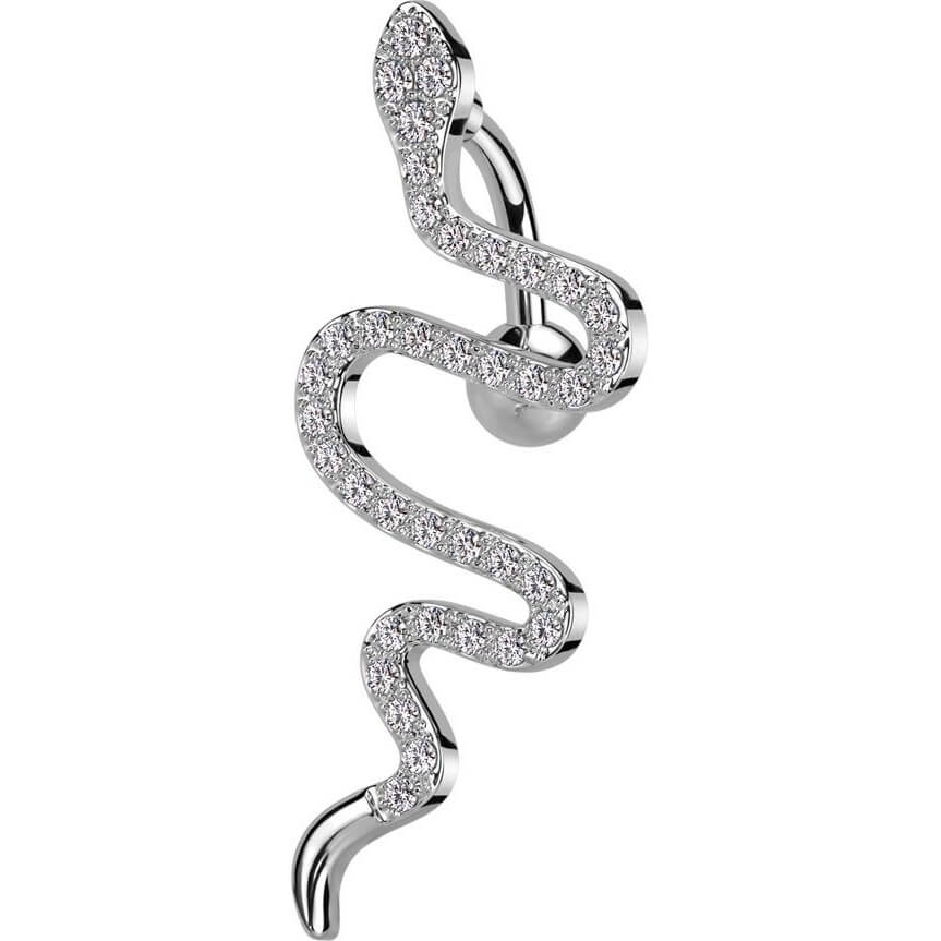 Belly Button Piercing Top Down Snake Zirconia