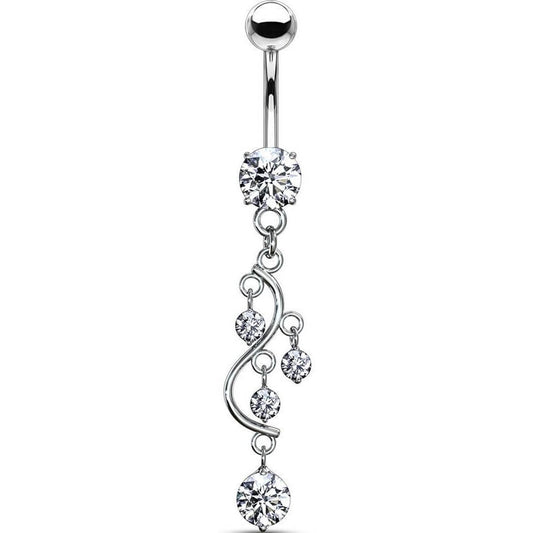 Piercing Nombril Pendentif Vigne Zircone