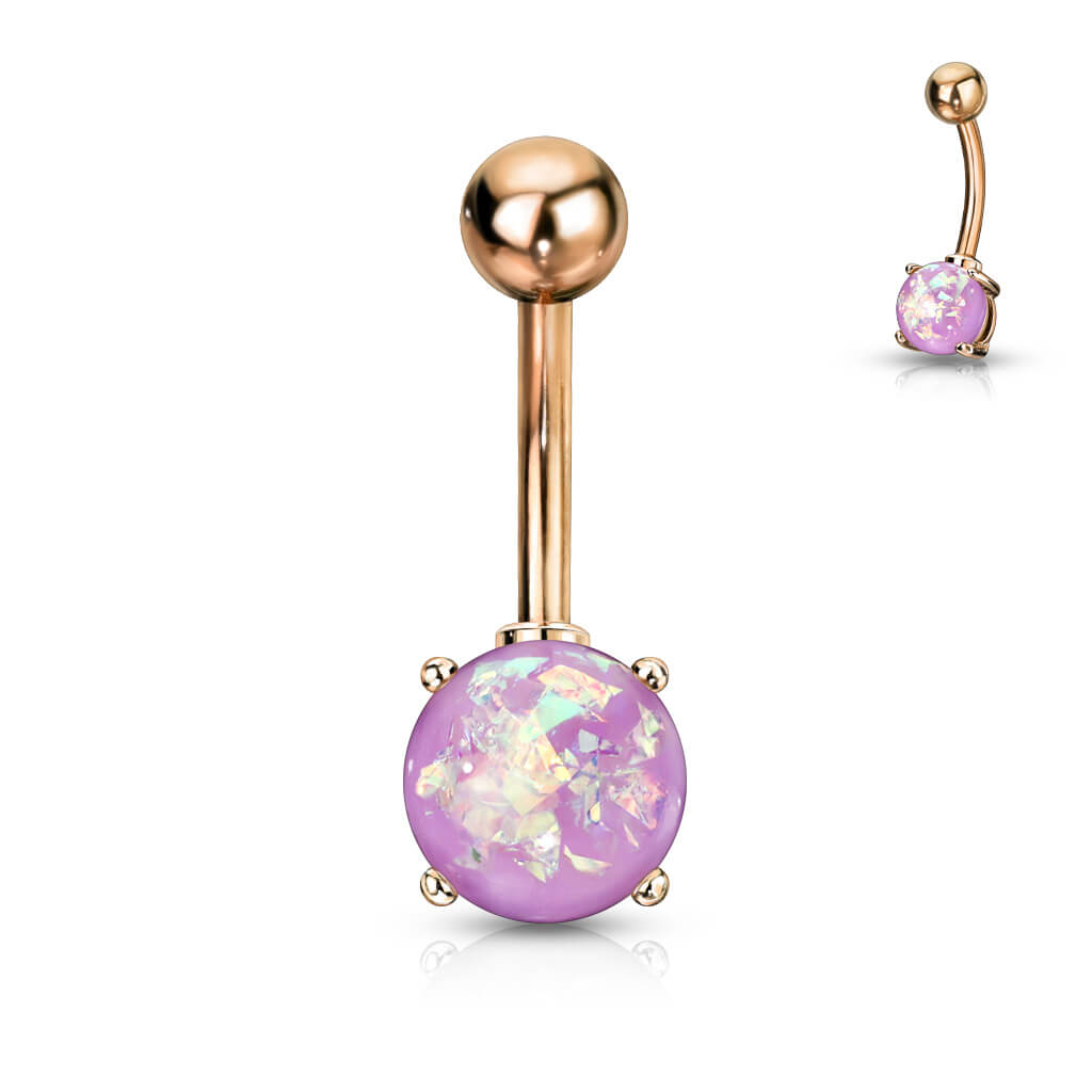 Bauchnabelpiercing Opal Gold PVD