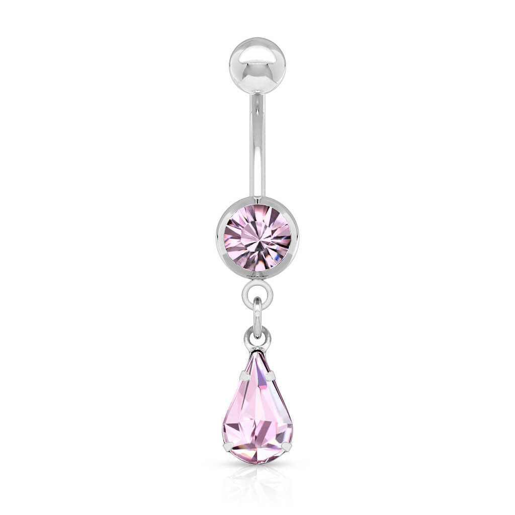 Belly Button Piercing Drop dangle Zirconia Silver