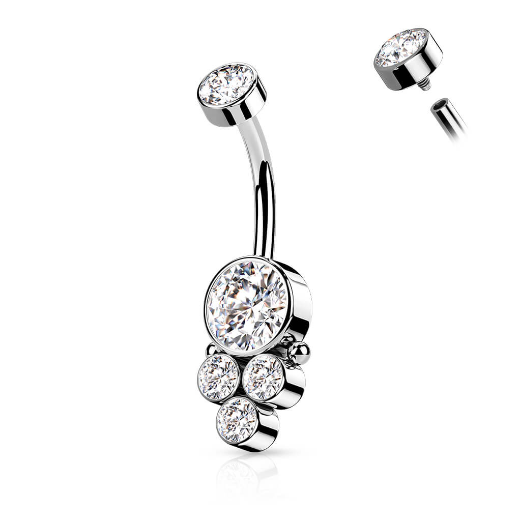 Bauchnabelpiercing 5 Zirkonia Innengewinde