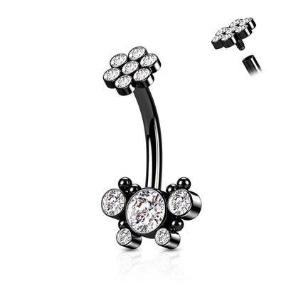 Bauchnabelpiercing Blumen Zirkonia Innengewinde