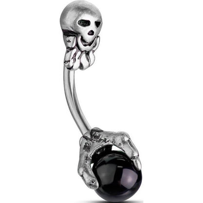 Belly Button Piercing Skull Claw Silver