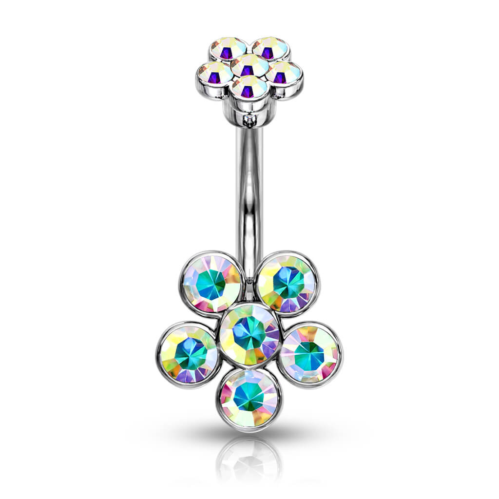 Bauchnabelpiercing Blume Zirkonia