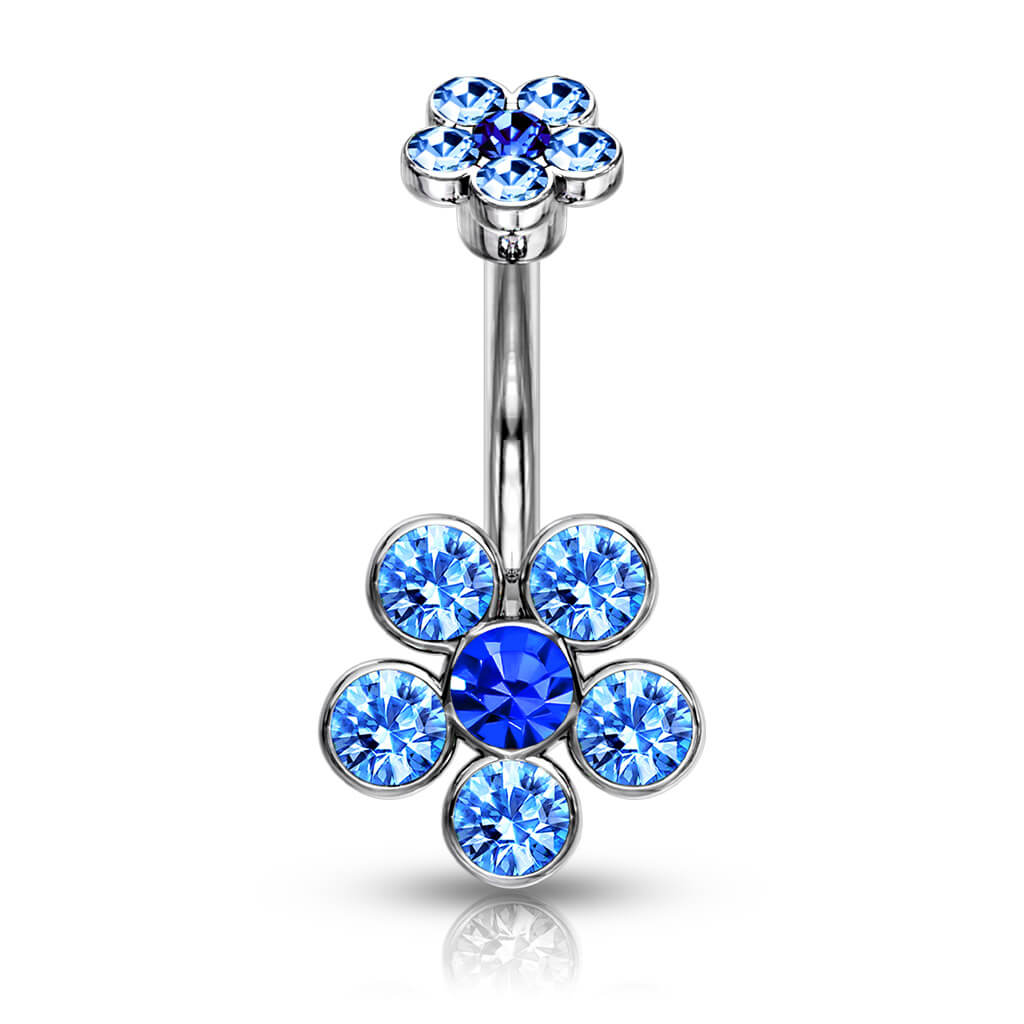 Bauchnabelpiercing Blume Zirkonia