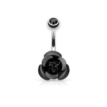 Bauchnabelpiercing Rose Metall Zirkonia