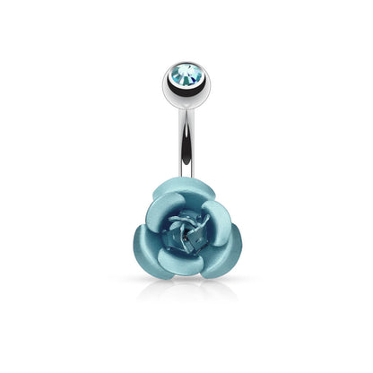 Bauchnabelpiercing Rose Metall Zirkonia