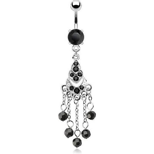 Piercing ombligo Candelabro negro colgante