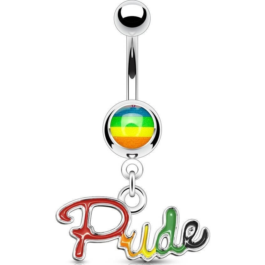 Belly Button Piercing PRIDE rainbow dangle