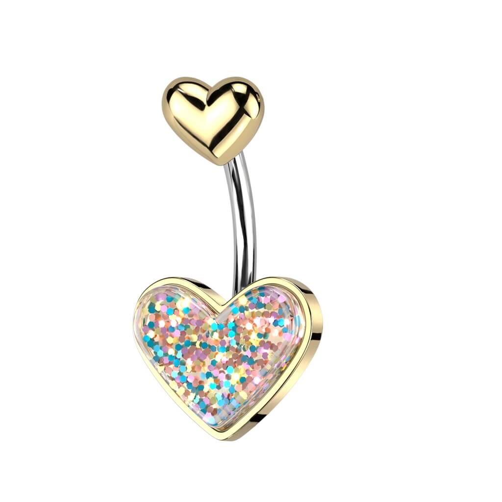 Piercing Ombelico Cuore glitterato