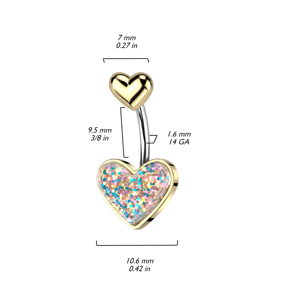 Piercing Ombelico Cuore glitterato