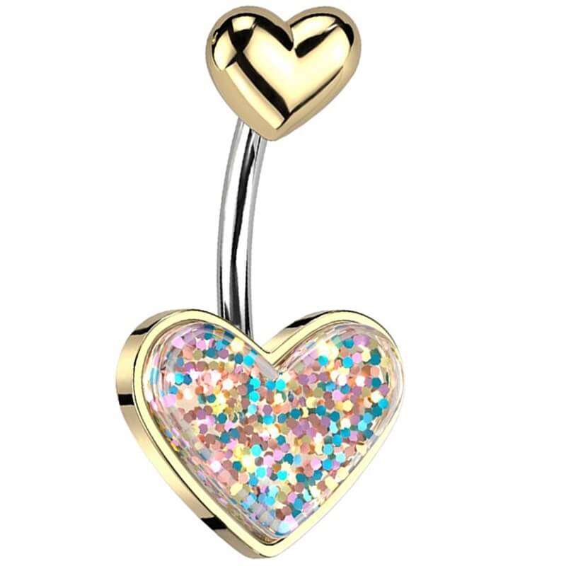 Piercing Ombelico Cuore glitterato