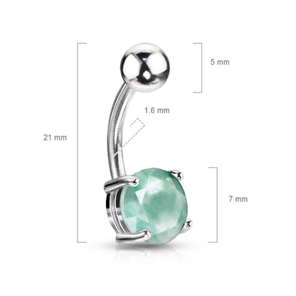 Bauchnabelpiercing Rund Amazonit Halbedelstein