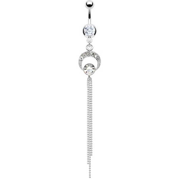 Piercing Nombril Pendentif chaine Zircone