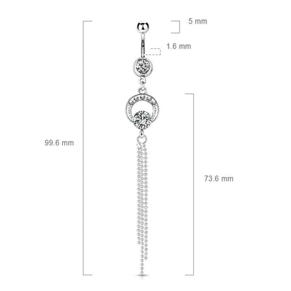 Belly Button Piercing Chains dangle Zirconia