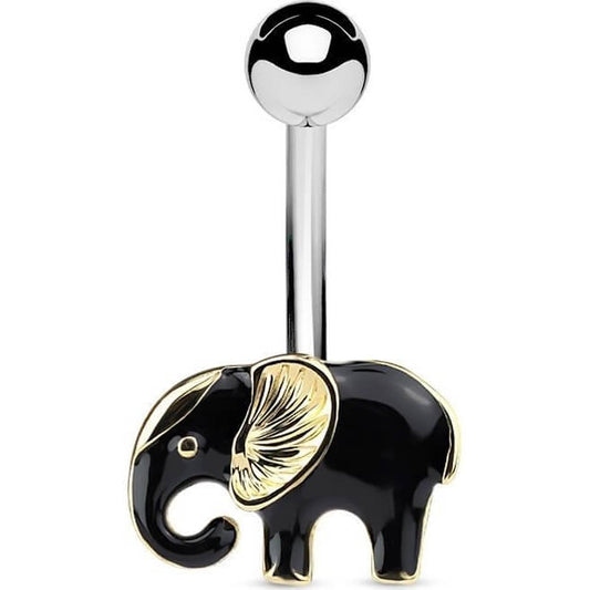 Belly Button Piercing Elephant Black