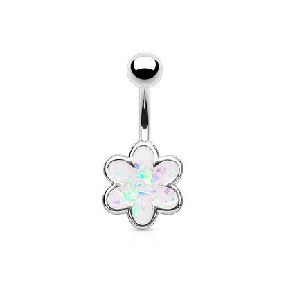 Piercing Nombril Fleur Opale Or