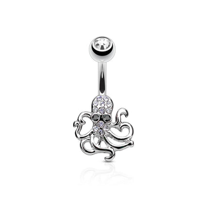 Belly Button Piercing Octopus Zirconia