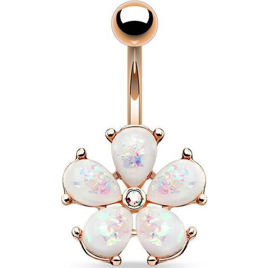 Bauchnabelpiercing Blume Opal