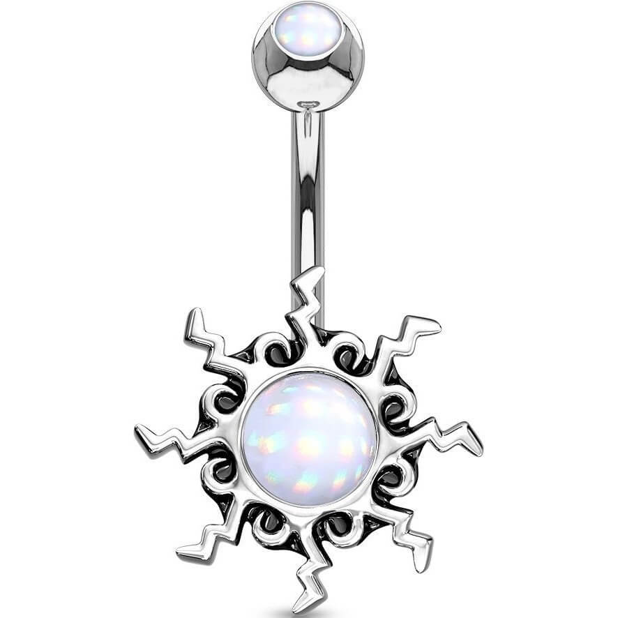 Piercing ombligo Sol Tribal Piedra luminosa